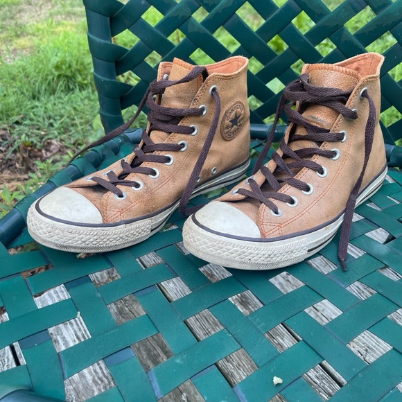 Converse Chuck Taylor All Star 'Auburn' Leather High Top Sneakers - Men's 9 - Picture 6 of 15